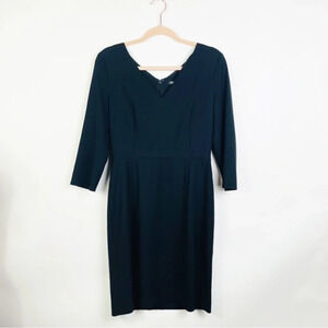DKNY Black 3/4 Sleeve Shift Dress Size 6
